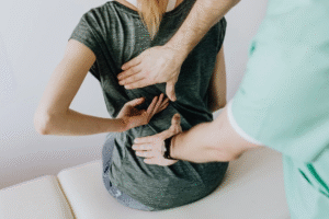 A woman getting physiotherapy