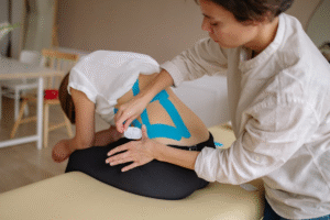 woman receiving professional therapeutic care in a calm clinic environment