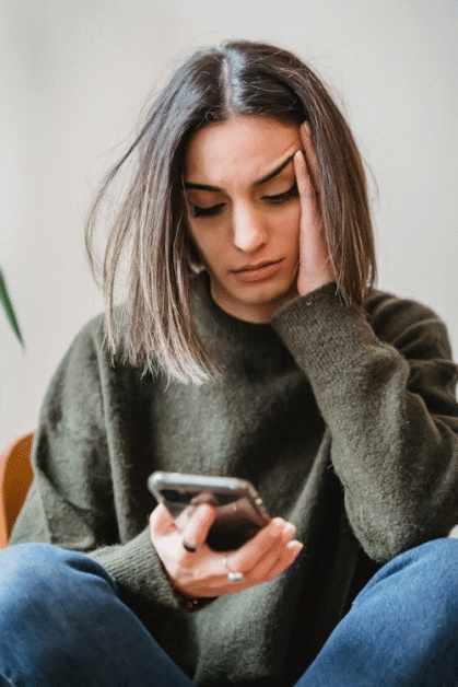 A person browsing a smartphone